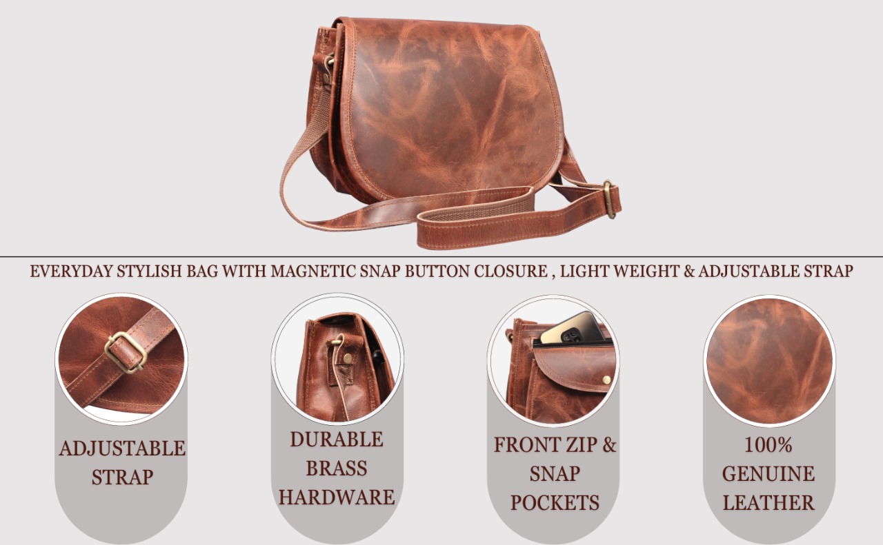  Women's Saddle Crossbody Handbag Genuine Leather Evening Shoulder Sling Bag